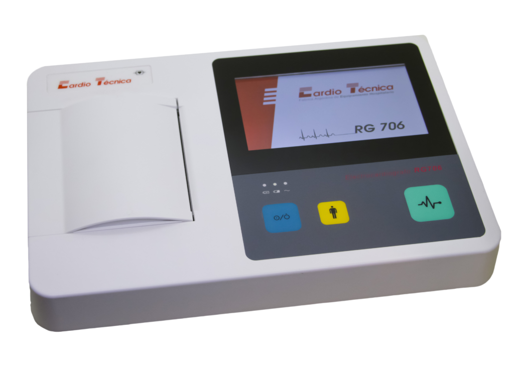 Electrocardiógrafo RG706 — equipamiento médico CardioTécnica